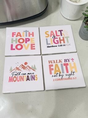 Set Of 4 Christian Coasters